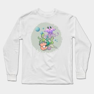 Squid in a Sea Long Sleeve T-Shirt